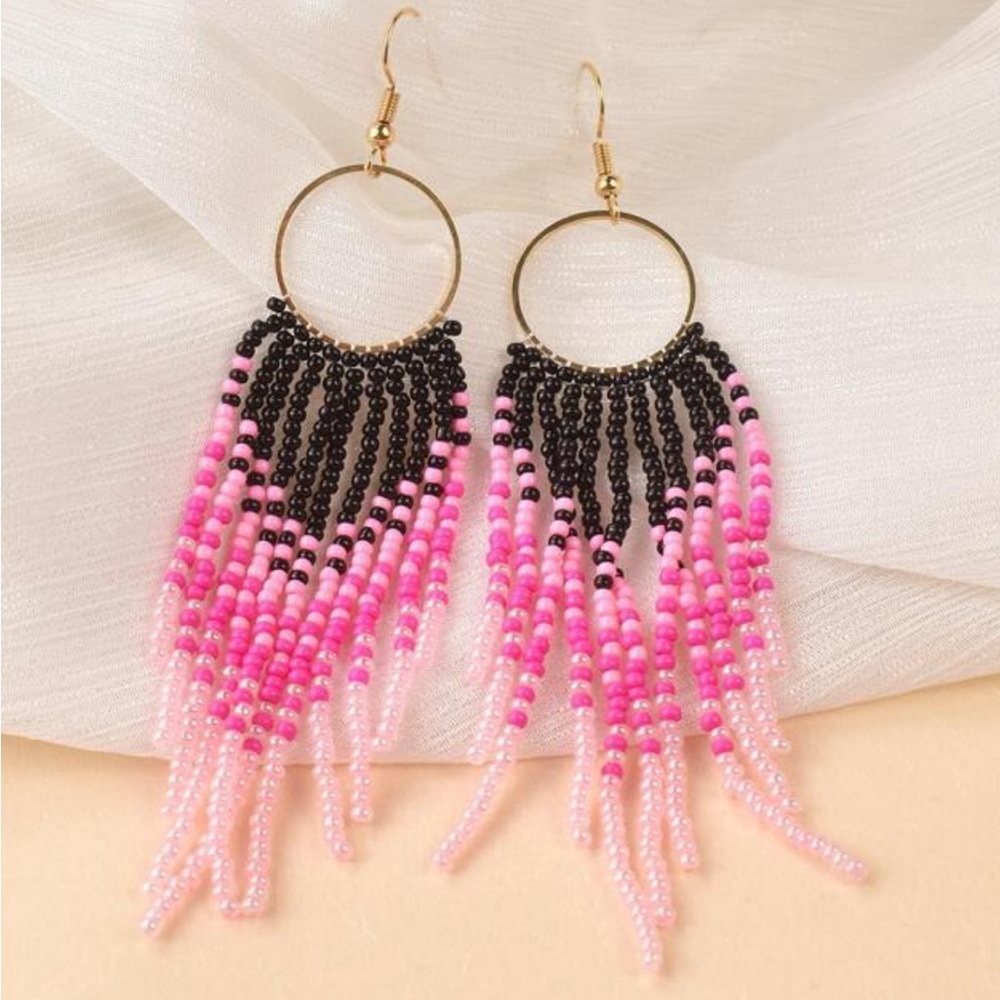 Beaded tassel earrings